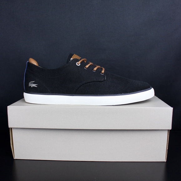 lacoste black casual shoes